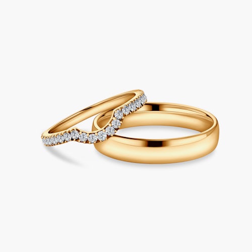 Obrączki This is Love: złote, diamenty, półokrągłe, 2 mm i 3 mm